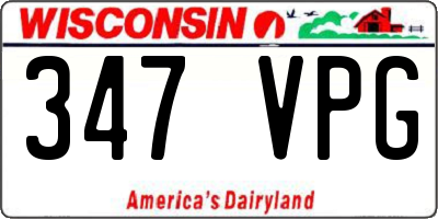WI license plate 347VPG