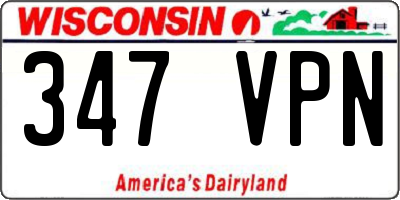 WI license plate 347VPN