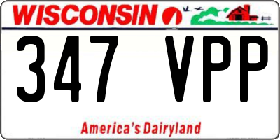 WI license plate 347VPP