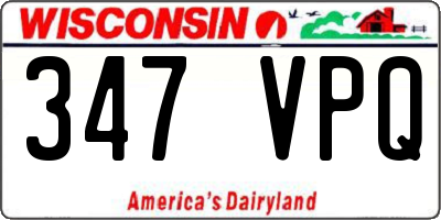 WI license plate 347VPQ