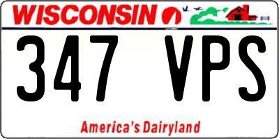 WI license plate 347VPS
