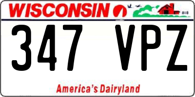 WI license plate 347VPZ