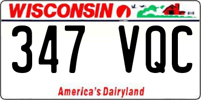 WI license plate 347VQC