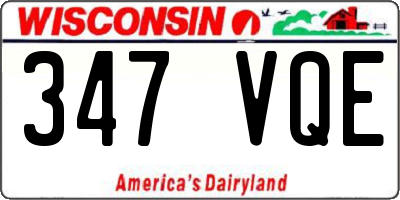 WI license plate 347VQE