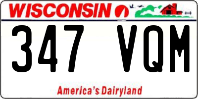 WI license plate 347VQM