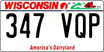 WI license plate 347VQP