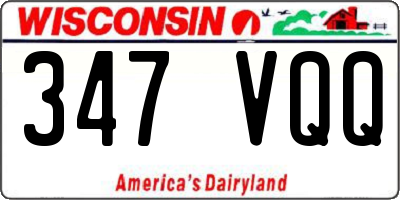 WI license plate 347VQQ