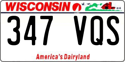 WI license plate 347VQS