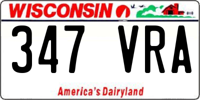 WI license plate 347VRA