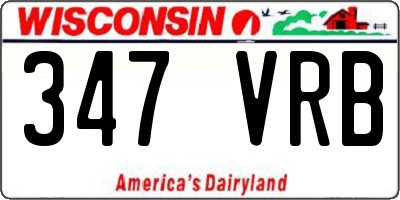 WI license plate 347VRB