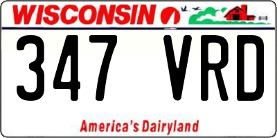 WI license plate 347VRD