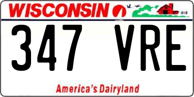 WI license plate 347VRE