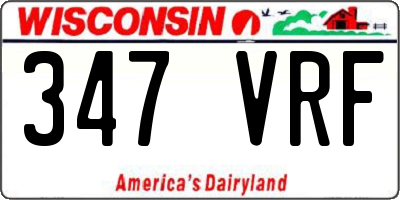 WI license plate 347VRF