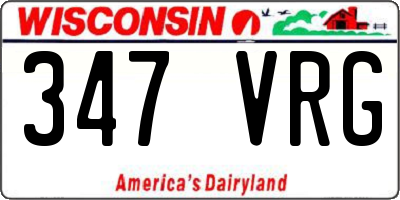 WI license plate 347VRG