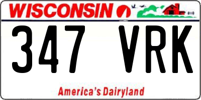 WI license plate 347VRK