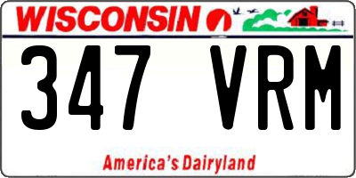WI license plate 347VRM