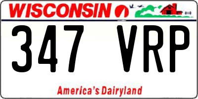 WI license plate 347VRP