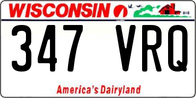 WI license plate 347VRQ