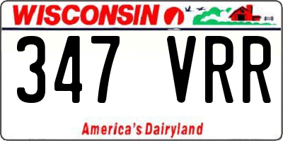WI license plate 347VRR