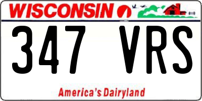 WI license plate 347VRS