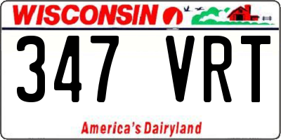 WI license plate 347VRT