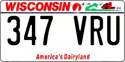 WI license plate 347VRU