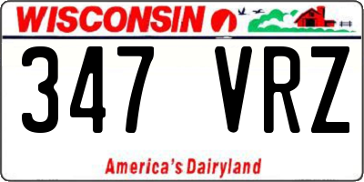 WI license plate 347VRZ