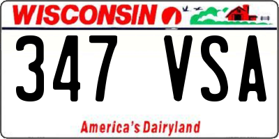 WI license plate 347VSA