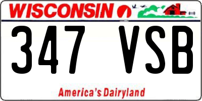 WI license plate 347VSB