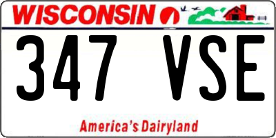 WI license plate 347VSE