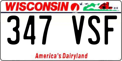 WI license plate 347VSF