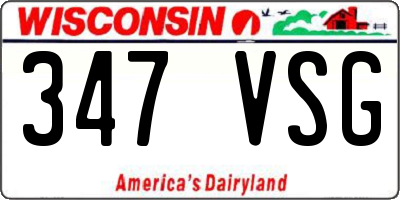WI license plate 347VSG