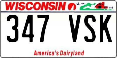 WI license plate 347VSK