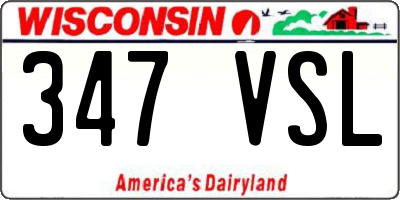 WI license plate 347VSL