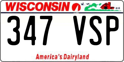 WI license plate 347VSP