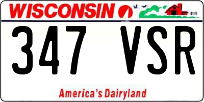 WI license plate 347VSR