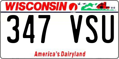 WI license plate 347VSU
