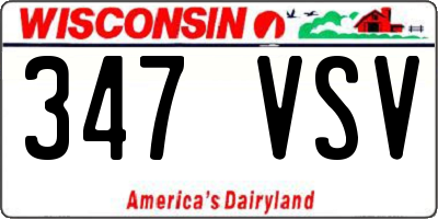 WI license plate 347VSV