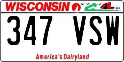 WI license plate 347VSW