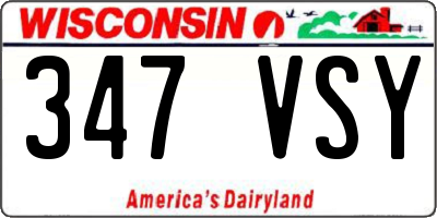 WI license plate 347VSY
