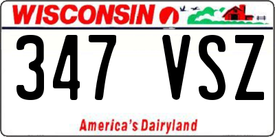 WI license plate 347VSZ