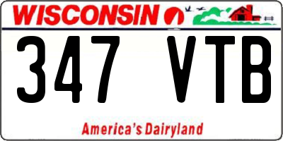 WI license plate 347VTB