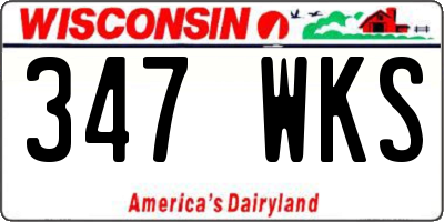 WI license plate 347WKS