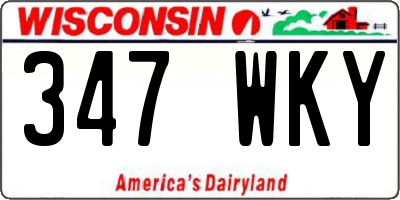 WI license plate 347WKY