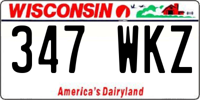 WI license plate 347WKZ