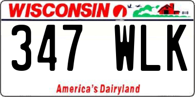 WI license plate 347WLK