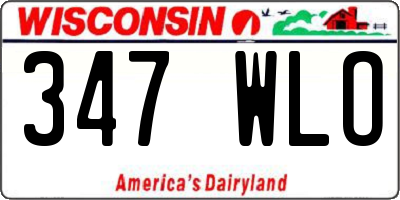 WI license plate 347WLO