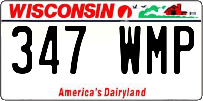 WI license plate 347WMP