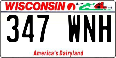 WI license plate 347WNH