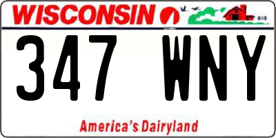 WI license plate 347WNY